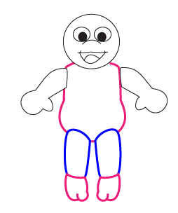 How to draw a Cartoon Mummy step four