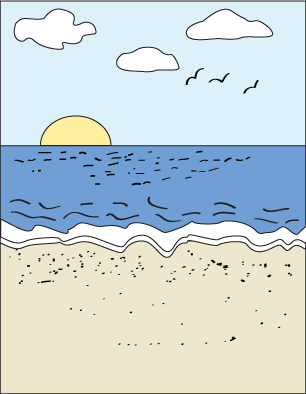 How to draw an Ocean Beach Scene step 7