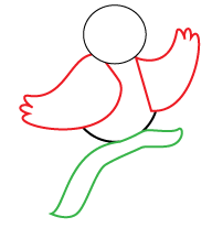 How to draw a cartoon Parrot step 2