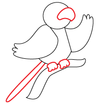 How to draw a cartoon Parrot step 3