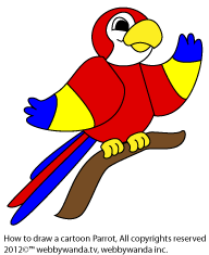 How to draw a cartoon Parrot step 6