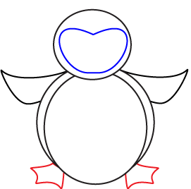 How to draw a cartoon Penguin step 3