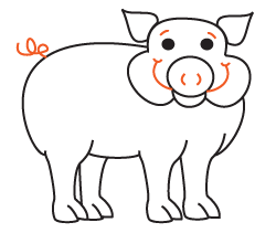 How to draw a cartoon Pig step 5