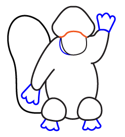 How to draw a cartoon Platypus step 4