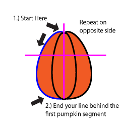 How to draw a Pumpkin step three