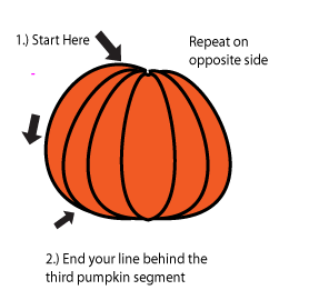 How to draw a Pumpkin step five