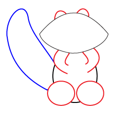How to draw a cartoon Racoon step 2