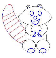 How to draw a cartoon Racoon step 3