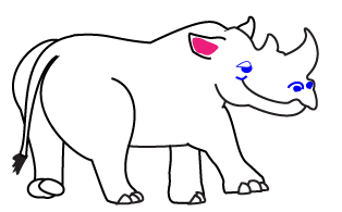 How to draw a cartoon rhino step 5