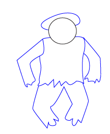 How to draw a scarecrow step three