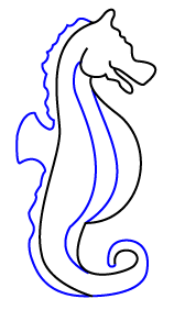 How to draw a cartoon seahorse step 3