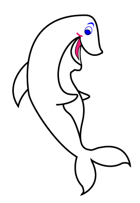 How to draw a cartoon Shark step 4