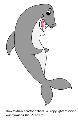 web E  - How to Draw a Cartoon Shark
