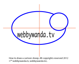 Webbywanda.tv's how to draw a cartoon sheep step one