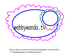 webbywanda.tv's how to draw a cartoon sheep step two