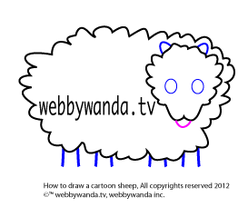 webbywanda.tv's how to draw a cartoon sheep step three