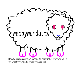 webbywanda.tv's how to draw a cartoon sheep step four