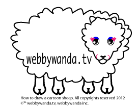 webbywanda.tv's how to draw a cartoon sheep step five