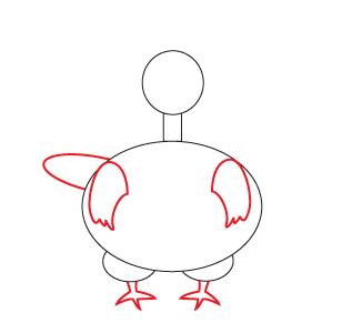 How to draw a cartoon Turkey step 2