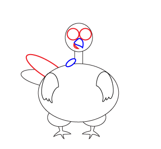 How to draw a cartoon Turkey step 3