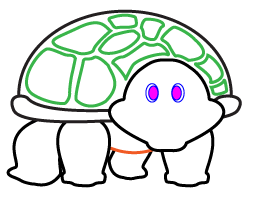 How to draw a cartoon turtle step 4